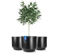 BigDean 3X Pot de fleurs Style, ø 46 cm, anthracite, avec pot intérieur amovible - bac à fleurs résistant aux intempéries en plastique incassable - grand bac à fleurs