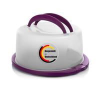 BigDean Boîte de transport ronde pour gâteau - Cloche à gâteau avec poignée de transport - Fermeture extra sûre - Couvercle à gâteau fabriqué en Allemagne - Diamètre : 38 cm - Hauteur : 15,5 cm