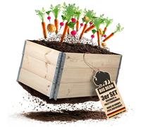 BigDean - Kit de jardinière surélevée en bois, 3 pièces, cadre en palettes, 120 x 80 cm
