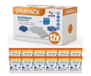 BigDean Lot de 12 recharges de déshumidificateurs de 400 g pour déshumidificateurs d'humidité - Sacs de rechange universels - Convient également pour les déshumidificateurs Ultra Fresh