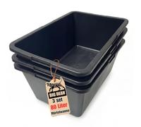 BigDean Lot de 3 bacs à mortier carrés - 80 l - 78 x 47 x 30 cm - Mini bassin