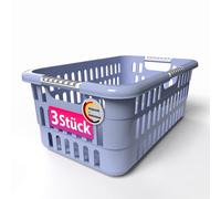 BigDean Lot de 3 paniers à linge de 40 l avec poignées souples - Fabriqué en Allemagne