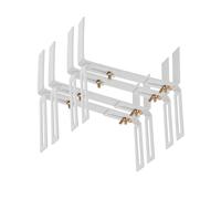BigDean Lot de 4 supports de jardinière blanc standard en forme de H pour | Fixation facile pour jardinières et jardinières, support de boîte réglable en métal, extrêmement robuste et durable