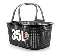 BigDean Panier à linge avec anse, 35 l, design rotin, panier à linge | Fabriqué en Allemagne