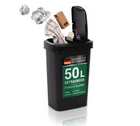 BigDean Poubelle avec couvercle de 50 l avec couvercle basculant et couvercle à charnière, étroite et peu encombrante