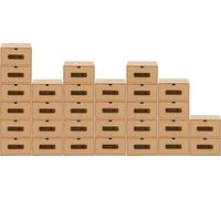 BigDean Set de 30 boîtes avec fenêtre + tiroir - Boîte en carton kraft - Boîte à chaussures Boîte à jouets Rangement pour accessoires & fournitures