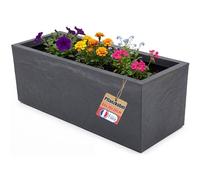 BigDean Vulkano - Pot de fleurs rectangulaire - 72 l - Avec réservoir d'eau - Pour balcon, terrasse - Anthracite