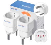 Bigfish Adaptateur Afrique du Sud 2 Pièces, Adaptateur de Voyage France vers Afrique du Sud, Adaptateur de Voyage Type M - Europe vers Afrique du Sud, Mozambique, Bhoutan, Namibie, Botswana - Blanc