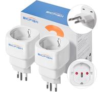 Bigfish Adaptateur Prise Suisse 2 pièces, Adaptateur France vers Suisse, Adaptateur de Prise Suisse Type J pour Les Maldives, Le Rwanda, Le Liechtenstein, Blanc