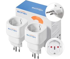 Bigfish Adaptateur Prise Suisse 2 pièces, Adaptateur France vers Suisse, Adaptateur de Prise Suisse Type J pour Les Maldives, Le Rwanda, Le Liechtenstein, Blanc
