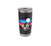 Bigfoot Alien Cosmic Night Moon Walk, Sasquatch Gobelet isotherme en acier inoxydable double paroi