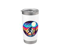 Bigfoot Alien Cosmic Night Moon Walk, Sasquatch Gobelet isotherme en acier inoxydable double paroi