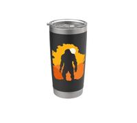 Bigfoot Sasquatch Silhouette de coucher de soleil Cadeau de camping Gobelet isotherme en acier inoxydable double paroi