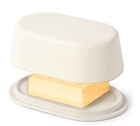Bigger Size Beurrier moderne extra-large blanc crème avec couvercle anti-odeur | Lave-vaisselle et micro-ondes | Idéal pour ranger 250 g de beurre au frigo