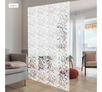 Biggittig Lot de 12 paravents muraux à suspendre, blanc, 40 x 40 cm, paravent, brise-vue, panneau suspendu, motif floral et oiseau, pour la maison, l'hôtel, la décoration
