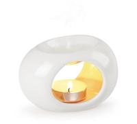 Bighan Brûleurs Parfumé Céramique Blanc, Forme D'œuf Brûleurs Huile Essentielle en Céramique Essentielle Diffuseur d'arômes Lampes à Parfum Essence Brûleur à Huile