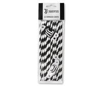 12 Pailles Juventus En Carton 19,5 Cm Noir