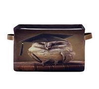 Bigjoke Panier de rangement en tissu avec poignées Motif hiboux