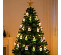 Bigqin Guirlande Lumineuse Noël,Alimenté par Batterie,Decoration Noel LED Père Noël, Bonhomme de Neige, Sapin, 2 Modes, pour Intérieur/Extérieur Fete, Arbre, Maison, Jardin - 3M/20 LEDs