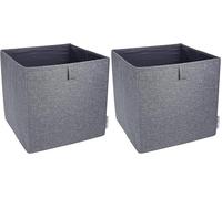 Bigso Box of Sweden 1010 Cube de Rangement Polyester Gris 31,5 x 31,5 x 31,5 cm (Lot de 2)