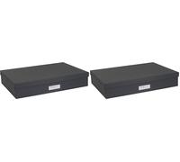 Bigso Box of Sweden 934145641 Boîte de Rangement Format A3 Panneau de Fibre Gris Foncé 31 x 43,5 x 8,5 cm (Lot de 2)