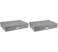 Bigso Box of Sweden 934154141 Boîte de Rangement Format A3 Panneau de Fibre Gris 31 x 43,5 x 8,5 cm (Lot de 2)