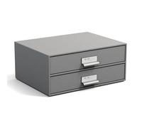Bigso Box of Sweden 943154144 Module de Rangement à 2 Tiroirs Panneau de Fibre Gris 25,5 x 33 x 14,5 cm