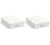 Bigso Box of Sweden 945145541 Boîte de Rangement Format A4 Panneau de Fibre Blanc 35 x 26 x 8,5 cm (Lot de 2)