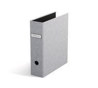 Bigso Box of Sweden ARCHIE Classeur à 2 anneaux et mécanisme à levier - Classeur à anneaux en panneau de fibres et papier aspect lin - Classeur A4 pour classer du papier en vrac - Gris clair