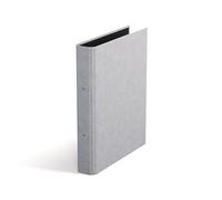 Bigso Box of Sweden Classeur à 2 Anneaux - Classeur étroit en Panneau de Fibres et Papier Effet Lin - Dossier à Anneaux pour Documents, Pochettes Transparentes ou Intercalaires - Gris Clair
