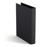 Bigso Box of Sweden Classeur à 2 Anneaux - Classeur Fin en Panneau de Fibres et Papier - Dossier à Anneaux pour Documents, Pochettes Plastifiées et Intercalaires - Noir