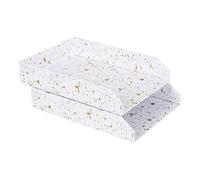 BIGSO Box of Sweden Hakan Lot de 2 Corbeilles à Courrier pour Le Bureau - Compartiments de Rangement Empilables pour Lettres, Documents, etc. - Doré moucheté