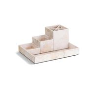 Bigso Box of Sweden LENA Organiseur de Bureau pour Stylos, Trombones, Notes Autocollantes, Boîte de Rangement Avec 4 Compartiments, Système de Rangement en Panneau de Fibres et Papier - Beige