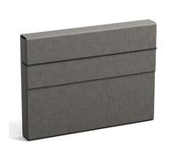 Bigso Box of Sweden OLOF Classeur A4 Avec Élastique - Porte-Documents en Panneau de Fibres et Papier Aspect Lin - Classeur Extra Spacieux pour Documents, Fichiers, Documents, etc. - Gris