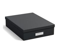 Bigso Box of Sweden organisateur de bureau pour documents A4, brochures, etc. - rangement bureau avec couvercle et poignée - boite de rangement en panneau de fibres et papier - noir