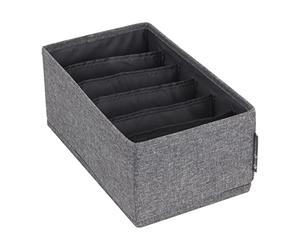Bigso Box of Sweden petit organiseur tiroir - boîte de rangement avec 6 compartiments - séparateur tiroir pratique pour la commode ou la chambre à coucher - idéal pour les petits accessoires - gris