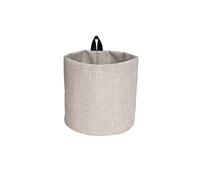Bigso Box of Sweden petit panier à suspendre - panier à accrocher arrondi effet lin & avec bride - accessoire de rangement à suspendre ou à poser en polyester et carton - beige