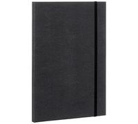 BIGSO PAULINA Porte-Documents A4 Avec Élastique - Porte-Documents pour Documents, Fichiers, Documents, etc. - Porte-Documents en Panneau de Fibres et Papier - Noir
