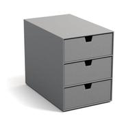 Bigso Box of Sweden rangement de tiroir pour documents et fournitures de bureau - organiseur bureau avec 3 compartiments - module de rangement bureau en panneaux de fibres et papier - Gris clair