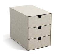Bigso Box of Sweden rangement de tiroir pour documents et fournitures de bureau - organiseur bureau avec 3 compartiments - module de rangement bureau en panneaux de fibres et papier - beige