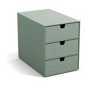 Bigso Box of Sweden rangement de tiroir pour documents et fournitures de bureau - organiseur bureau avec 3 compartiments - module de rangement bureau en panneaux de fibres et papier - Vert menthe