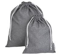 Bigso Box of Sweden - sac à linge de voyage en lot de 2 - sac à vêtements en polyester pour la valise ou le sac de voyage - rangement valise léger pour linge sale, chaussures, etc. - gris