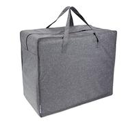 Bigso Box of Sweden sac de rangement - grand sac cabas pour couvertures, linge de lit, vêtements d'hiver, etc. - sac à vêtements pratique avec anses renforcées et fermeture à glissière - GRIS