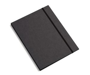 BIGSO PAULINA Porte-Documents A4 Avec Élastique - Porte-Documents pour Documents, Fichiers, Documents, etc. - Porte-Documents en Panneau de Fibres et Papier - Noir