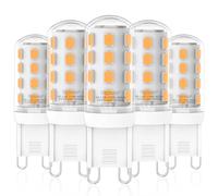 Bigzom G9 LED Lampe Blanc chaud 2700K, 465LM efficacité énergétique B, 2,5W LED Ampoule économique petite remplace une lampe halogène 40W-50W, non dimmable, lot de 5