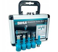 BIHUI - Kit de couronnes pour le perçage de porcelaine, marbre, céramique, grès - Conçu pour radial (6,8,10,12 + adaptateur pour perceuse)
