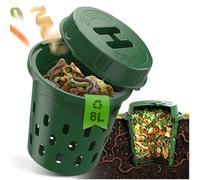 Biigdan 8L Souterrain Composteur de Jardin avec Couvercle,PVC Lombricomposteur avec Trous de Ventilation,Organique Composteur pour Améliorer Sol Plantes,pour Jardins,Massifs de Fleurs,Cours 24x23cm