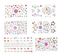 Bijoux de Visage de Festival Autocollant 6 Feuilles Acrylique | Temporaire, sans Résidu et Retrait Facile, pour Day Of The Dead et Cosplay Dress Up