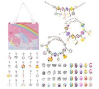 Bijoux enfants fille, Kit bracelet fille, Calendrier de l'avent bijoux | Kit de bricolage, Cadeau pour les 5, 6, 7, 8, 9, 10, 11 et 12 ans, Ensemble coloré