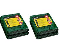 BIKAIN Bâche Extérieure Imperméable Verte 2 x 3 m 90 g/m² Renforcée (Lot de 2)